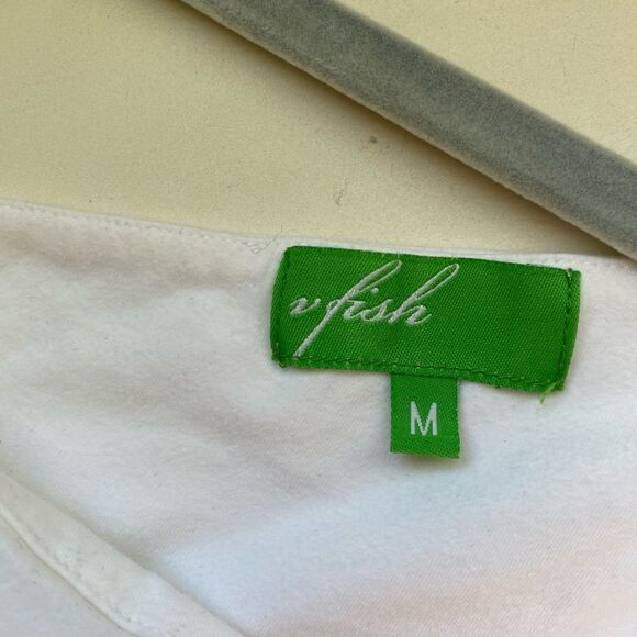 One Shoulder Large Side Daisy Design White Mini Dress Size Medium - Picture 4 of 8